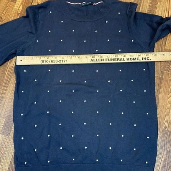 Tommy Hilfiger women’s navy blue cotton sweater. SizeM. - Picture 4 of 5